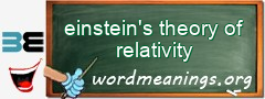 WordMeaning blackboard for einstein's theory of relativity